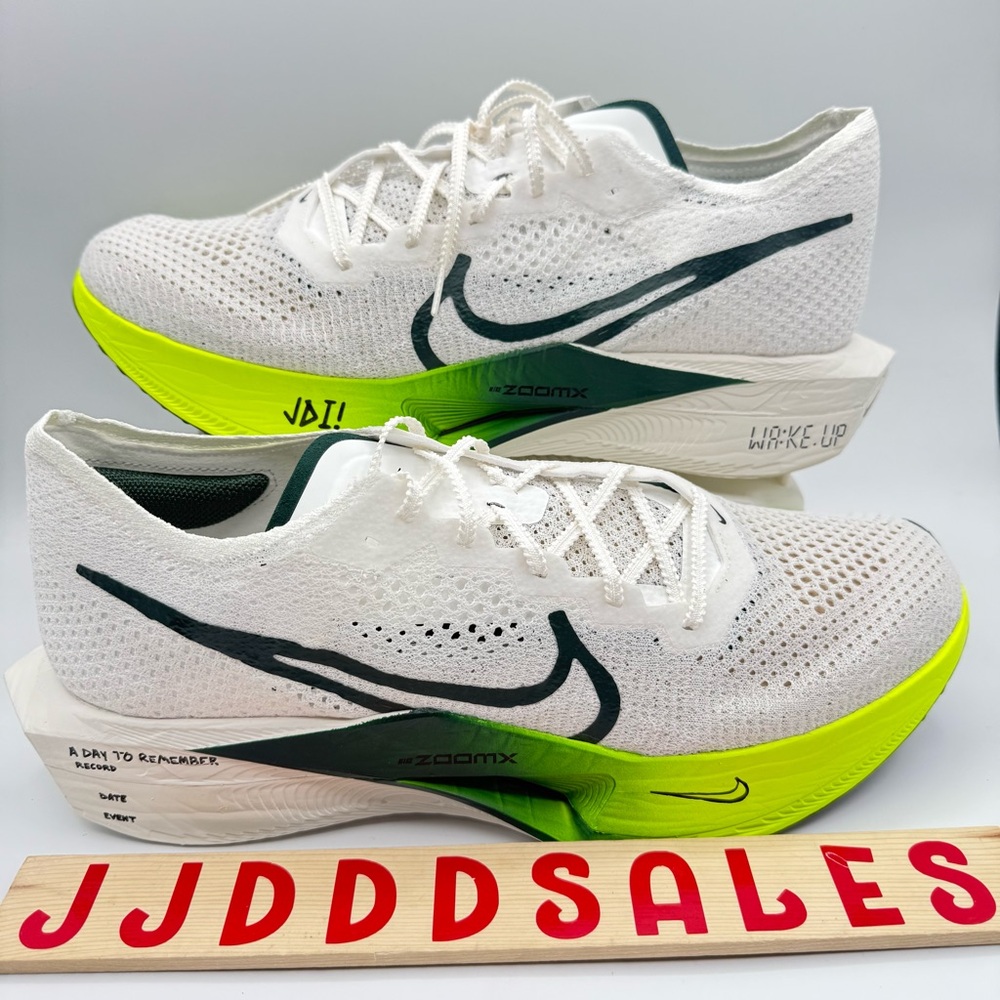Nike ZoomX Vaporfly NEXT% 3 Wake Up Pack White Volt FZ4017-100 Men’s Sz 14 NEW